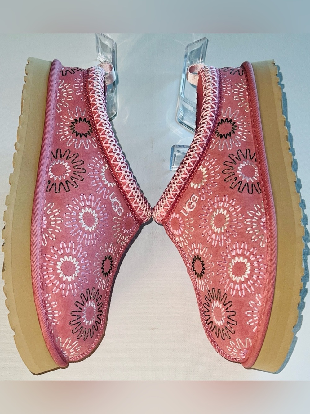 🆕 UGG Tazz Sun Stitch Logo Platform Clog Slippers Horizon Pink Women’s US 7.5/8 - Picture 5 of 16